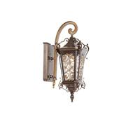 Aplique de Pared Exterior, Gran Lámpara de Pared Europea Antigua, Aluminio Fundido a Presión Impermeable con Pantalla de Cristal, Farol de Pared Exterior de Bronce Ornamentado, Lámpara Retro para Porc