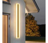 Aplique de Pared Exterior Impermeable de 15,7 a 47,2 Pulgadas - Luminaria Lineal Led de 3000 K para Porches, Elegante Diseño Dorado (120 Cm)/60 cm