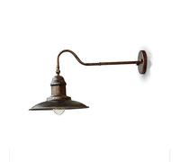 Aplique de Pared Exterior Impermeable de Hierro Forjado Industrial, con Pantalla en Forma de Tapa de Olla, Luminaria de Montaje Exterior, Acabado Negro/Bronce, para Entradas de Porches./Bronceado
