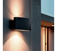 Aplique de Pared Exterior LED 15W Iluminación Rectangular Aluminio Negro Masha