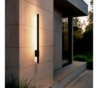 LEDKIA LIGHTING Aplique de Pared Exterior Lineal LED 12W 80cm Aluminio Milen Negro