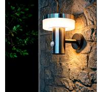 Aplique de Pared Exterior Solar LED 1,5W Acero Inoxidable con Sensor de