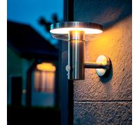 Aplique de Pared Exterior Solar LED 5W Acero Inoxidable con Sensor de