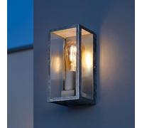 Aplique de pared exterior vintage galvanizado zinc aluminio resistente a la intemperie IP44 E27 Al:23,5 cm jardín balcón entrada lámpara de fachada industria luminaria externa terraza