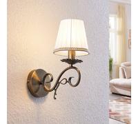 Aplique de pared Finnick de Lindby, color latón antiguo, 34 cm, E14