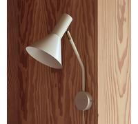 Aplique de pared FRANDSEN Lyss, beige, enchufe, 42 cm de altura, E27