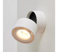Aplique de Pared Giratorio Ajustable, lámpara de Pared cilíndrica, lámpara de Pared Blanca fría de 6000 K, luz de Montaje en Pared con Acento de Aluminio for exhibición de Arte en Interiores(White)
