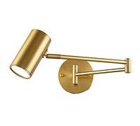 Aplique de Pared Giratorio de Brazo Largo Ajustable, Lámpara de Pared Industrial Dorada Giratoria para Dormitorio, Iluminación Decorativa de Pared Interior, Focos de Pared Led de Metal de 7 W Y 3000 K