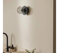 Aplique de pared Globen Lighting ART DECO, negro/gris Ø 16 cm IP44
