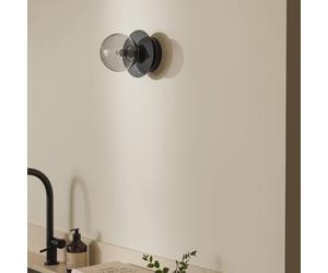 Aplique de pared Globen Lighting ART DECO, negro/gris Ø 16 cm IP44