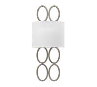 Aplique De Pared Grande 51,5 Cm Tela Vidrio Metal 2x E14 Arriba Abajo Lámpara