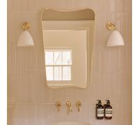 Aplique de pared Gubi Bestlite BL7, blanco/latón, Ø 16 cm, E14