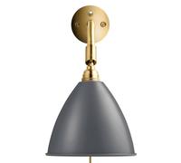 Aplique de pared Gubi Bestlite BL7, gris/latón, Ø 16 cm, E14