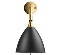 Aplique de pared Gubi Bestlite BL7, negro/latón, Ø 16 cm, E14 True