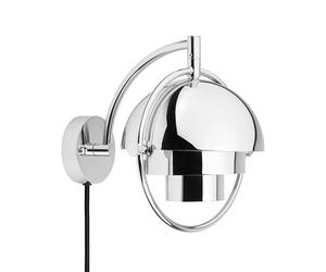 Aplique de pared Gubi Multi-Lite, cromado, metal, G9 True