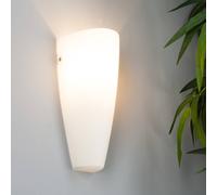 Aplique de pared Hermine de Lindby, blanco, cristal, altura 30 cm, E27