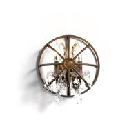 Aplique de Pared Industrial Retro con Jaula para pájaros, lámpara de Pared Vintage con Base E14 de Doble Cabezal, iluminación de Pared con Jaula de Hierro y Cristal LED, Accesorios creativos para