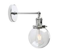 Aplique de pared industrial vintage para barra de loft, luces de pared para baño, cocina, isla, dormitorio, cafetería, pasillo, restaurante (cepillado), color: cromo (color: cromo)