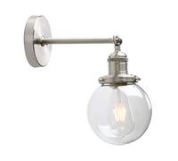 Aplique de pared industrial vintage para barra de loft, luces de pared para baño, cocina, isla, dormitorio, cafetería, pasillo, restaurante (cepillado), color: cromo (color: cepillado)