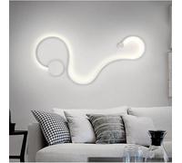Aplique de pared interior, aplique LED 20 W diseño moderno, forma Sanke curva, LED CCT 3 pasos regulación de la luz de 3000 K a 6500 K, ideal para dormitorio, salón, estudio, oficina, B&B, Hotel