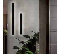 Aplique de Pared Interior Largo, Regulable con Mando a Distancia, LED, acrílico Negro, para mesita de Noche, Pasillo o Sala de Estar (30 cm, luz Neutra).