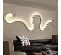 Aplique de pared interior LED 28W, diseño moderno Sanke curvo, regulación de luz 3000K-6500K, ideal para dormitorio, salón, estudio, oficina, B&B, hotel