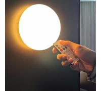 Aplique de Pared Interior LED de 3 W, Moderno, Redondo, de Metal y Silicona, con Mando a Distancia, Recargable, sin conexión eléctrica, Regulable, para Pasillo, Dormitorio, salón, Estudio.