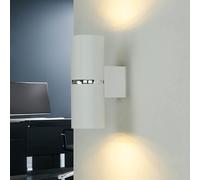 Aplique de pared interior Up down H: 15 cm A: 5,5 cm pequeño estrecho 2 luces cromo blanco GU10 aplique indirecto escalera pasillo iluminación salón