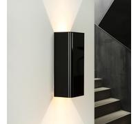 Aplique De Pared Interior Up Down Negro Brillante GU10 Metal Moderno