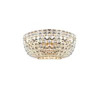 Aplique De Pared Lámpara De Cristal B: 25,5 Cm 2x E14 En Oro Dormitorio Lámpara