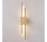 Aplique de pared largo dorado Lámpara de pared lineal moderna Lámpara de pared LED de cabecera dorada, Iluminación de pared de tubo creativo Cableado 3000K Dormitorio minimalista Sala de estar Pasillo