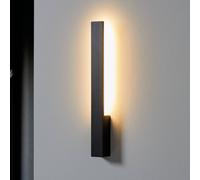 Aplique de pared LED Arcchio Ivano, 42,5 cm, negro, metal True
