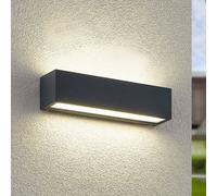 Aplique de pared LED Arcchio Lengo, 25 cm, 2 luces, antracita, CCT True