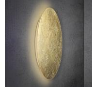 Aplique de pared LED Blad de Escale, pan de oro, Ø 95 cm
