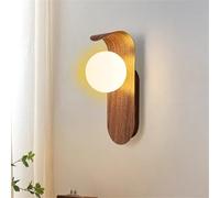 Aplique de pared LED blanco cálido, globo de textura de nogal, accesorio de iluminación interior de metal para dormitorio, mesita de noche, sala de estar, oficina, pasillo, escaleras, decoración de
