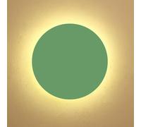 Aplique de pared LED circular, aplique de pared redondo simple moderno, mini iluminación interior de metal, 15 cm, 8 W, verde y blanco cálido, ideal for dormitorio, sala de estar, escaleras(Green Natu