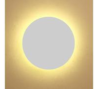Aplique de pared LED circular, aplique de pared redondo simple moderno, mini iluminación interior de metal, 15 cm, 8 W, verde y blanco cálido, ideal for dormitorio, sala de estar, escaleras(White Warm