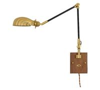 Aplique de Pared Led con Brazo Largo E Interruptor, Latón Industrial.