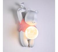 Aplique de Pared LED con Forma de Globo de Oso, 7 W, cableado para Dormitorio Infantil, habitación de niñas y niños, Casquillo G9