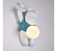Aplique de Pared LED con Forma de Globo de Oso, 7 W, cableado para Dormitorio Infantil, habitación de niñas y niños, Casquillo G9