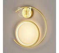 Aplique de Pared LED con Forma de Mariposa, Moderno Anillo de luz de Pared, Apliques Art Déco para Interiores, Sala de Estar, Dormitorio, mesita de Noche y Pasillo.