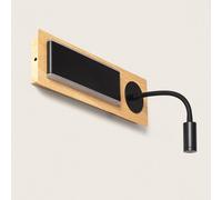 Aplique de Pared LED con Luz de Lectura Metal y Madera Adalia