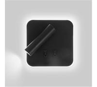 Aplique de Pared LED Cuadrado, lámpara de Lectura con Interruptor, iluminación para cabecera, Apliques de Pared Ajustables, focos de Pared de 13 W, compatibles con lámparas de Noch