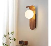 Aplique de pared LED de madera oscura, globo texturizado para dormitorio, sala de estar, oficina, pasillo y escalera, decoración moderna de iluminación interior