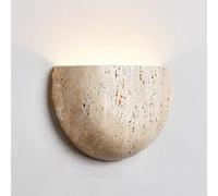 Aplique de Pared LED de Piedra nórdica, lámpara de travertino Amarillo, Media Luna, Estilo japonés, lámpara de Arte WABI-Sabi, semicírculo para Dormitorio, Sala de Estar, escaleras