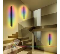 Aplique de Pared LED de Tira Larga Regulable RGB con Control Remoto, lámpara de Pared para Interiores, Ideal para Sala de Estar o Pasillo (120 cm).