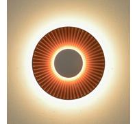 Aplique de Pared LED Diseño "Eclipse Solar" - 18W Luz Cálida 3000K, Estilo Art Deco Iluminación Decorativa para Salones, Hoteles, Cafeterías u Oficinas - Lámpara de Pared con Fondo de Luz Ambiental