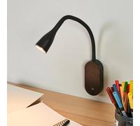 Aplique de pared LED Enna de Lindby, 34 cm, negro, interruptor, USB
