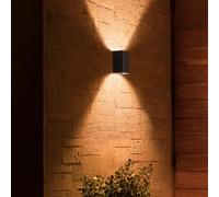 Philips Hue – Aplique de pared Resonate – LED exterior arriba/abajo, RGBW regulable, Negro