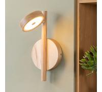 Aplique de pared LED GOOD & MOJO Okinawa, color natural, con enchufe, de madera